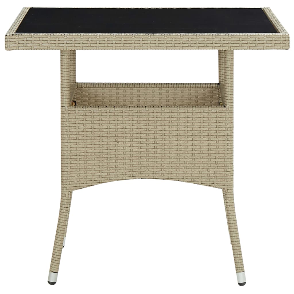 5-delige Tuinset poly rattan en glas beige - Griffin Retail