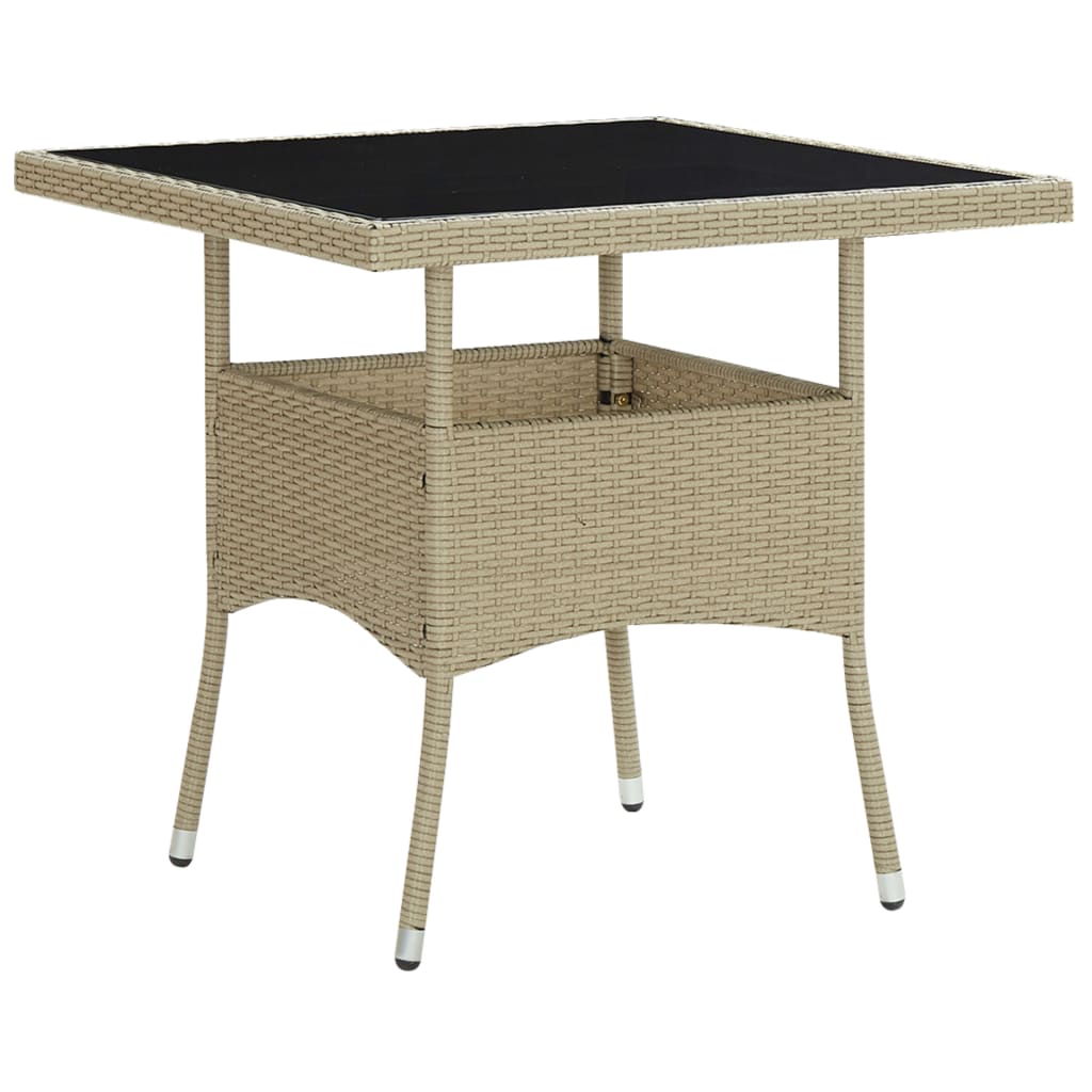 5-delige Tuinset poly rattan en glas beige - Griffin Retail