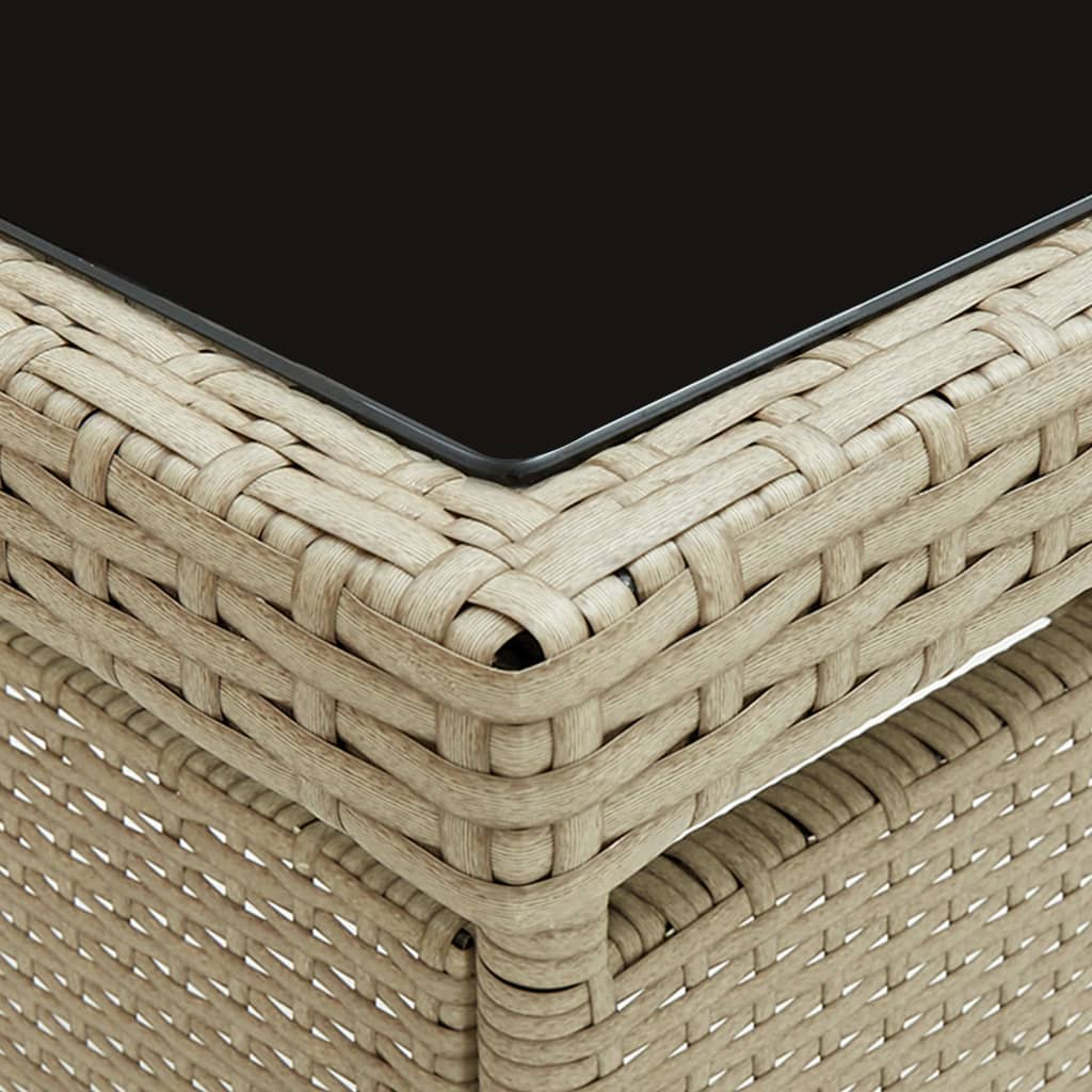 5-delige Tuinset poly rattan en glas beige - Griffin Retail