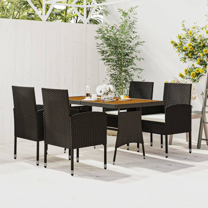 5-delige Tuinset poly rattan zwart - Griffin Retail