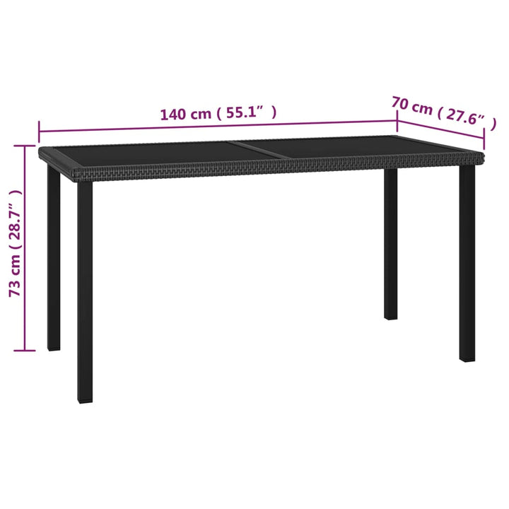 5-delige Tuinset poly rattan zwart - Griffin Retail