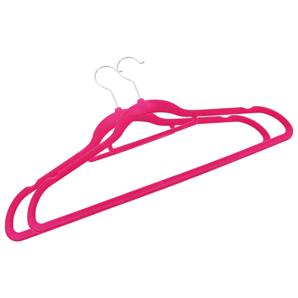 50-delige Kledinghangerset anti-slip fluweel roze - Griffin Retail