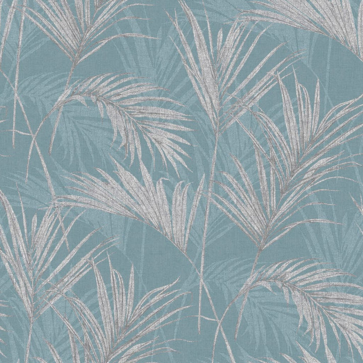 DUTCH WALLCOVERINGS Behang Palm Springs blauw en grijs