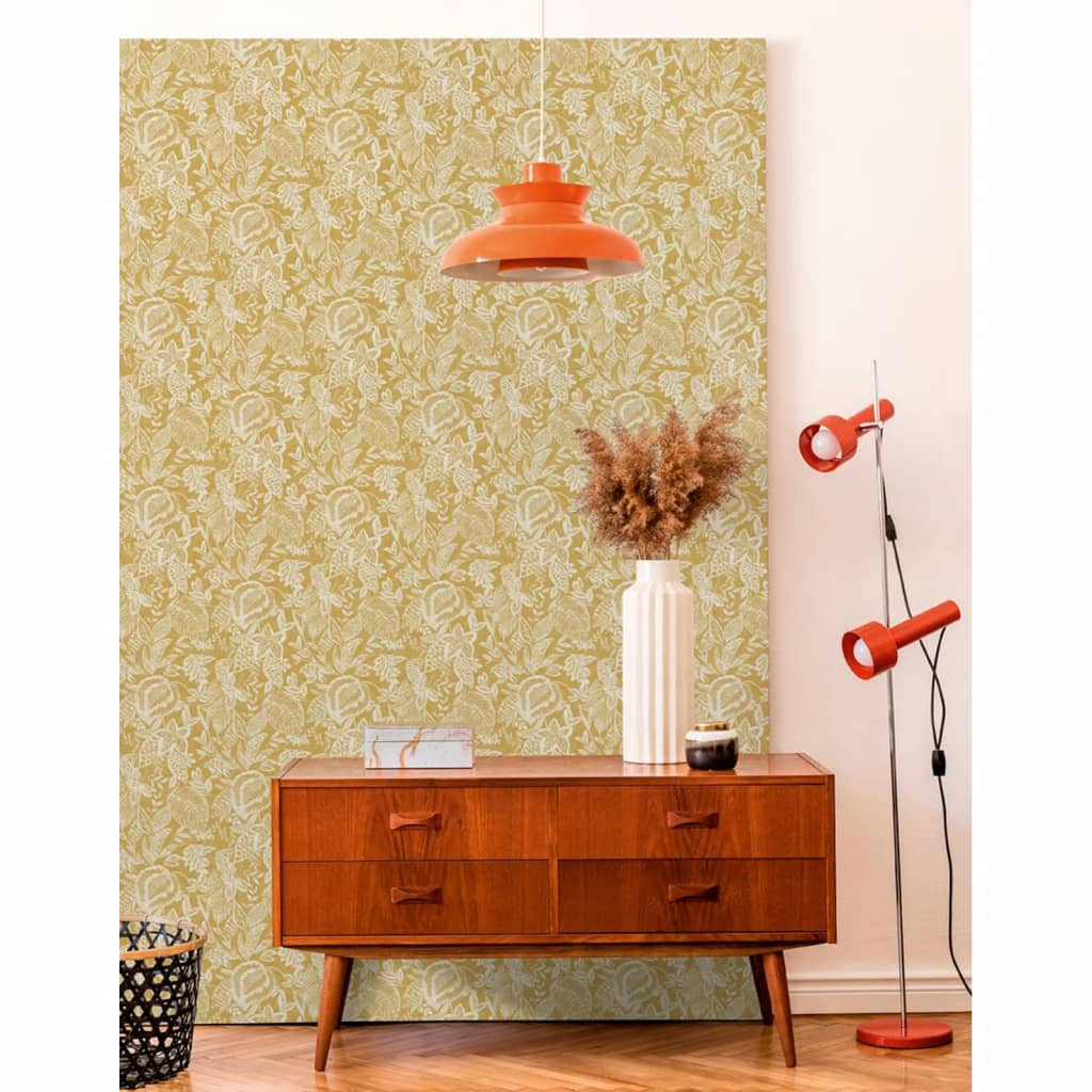 DUTCH WALLCOVERINGS Behang Mae oker en beige