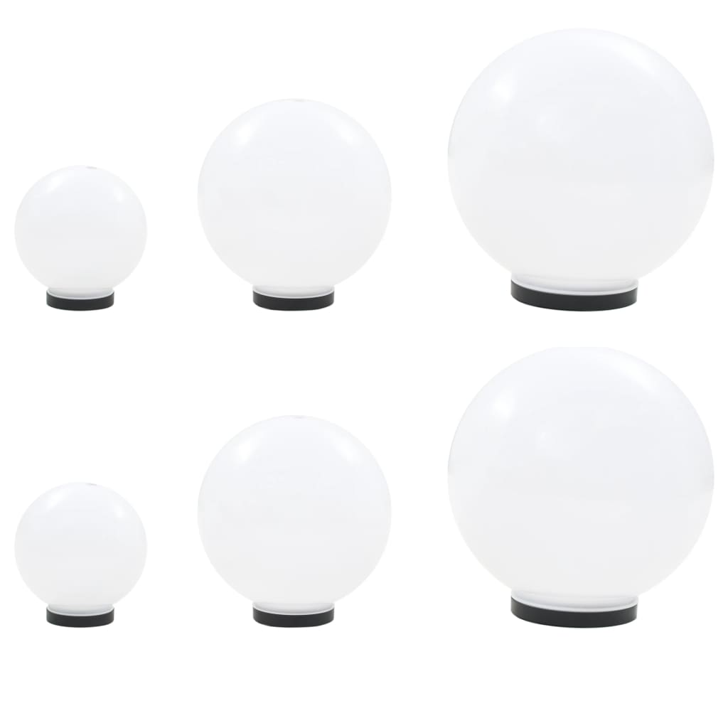 6-delige LED-bollampenset rond 20/30/40 cm PMMA - Griffin Retail