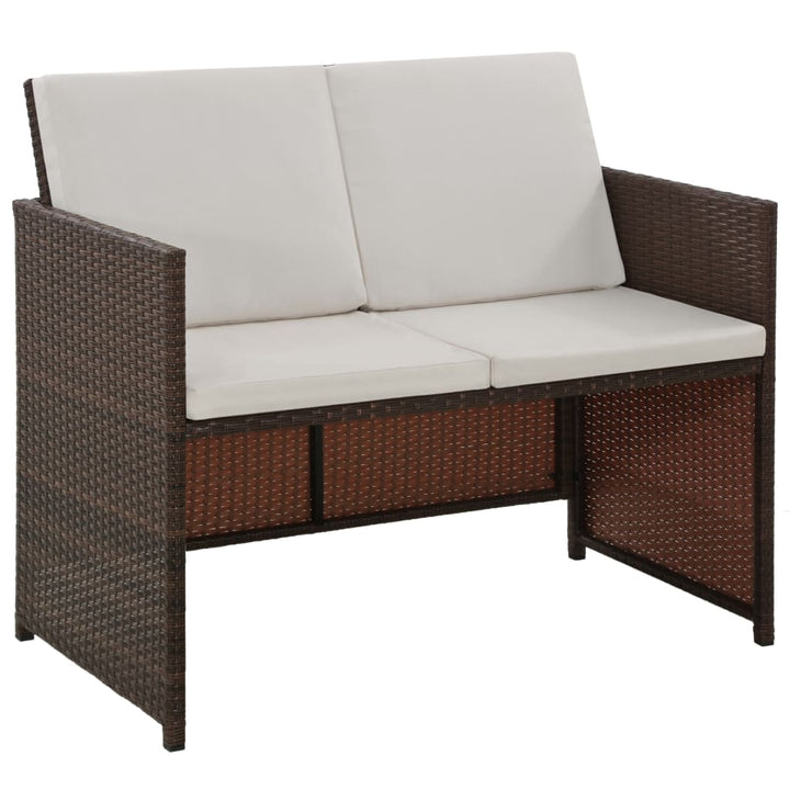 6-delige Tuinset met kussens poly rattan bruin - Griffin Retail