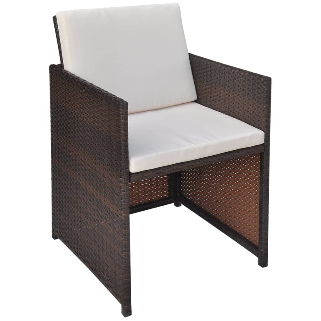 6-delige Tuinset met kussens poly rattan bruin - Griffin Retail