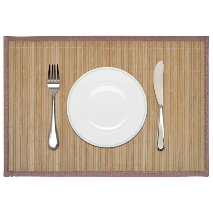 6 st Placemats 30x45 cm bamboe bruin - Griffin Retail
