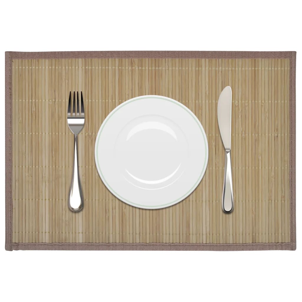 6 st Placemats 30x45 cm bamboe bruin - Griffin Retail