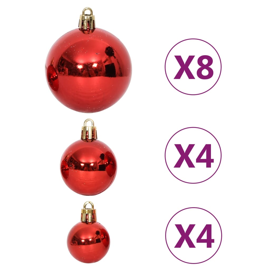 64-delige Kerstballenset rood en wit - Griffin Retail
