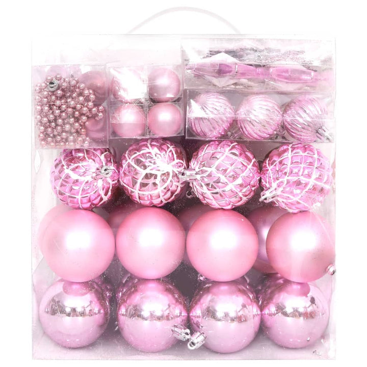 65-delige Kerstballenset roze/rood/wit - Griffin Retail
