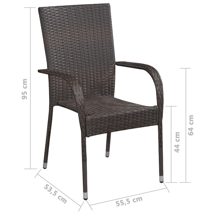 7-delige Tuinset poly rattan bruin - Griffin Retail