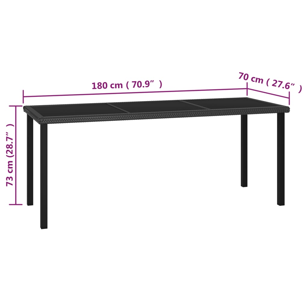 7-delige Tuinset poly rattan zwart - Griffin Retail