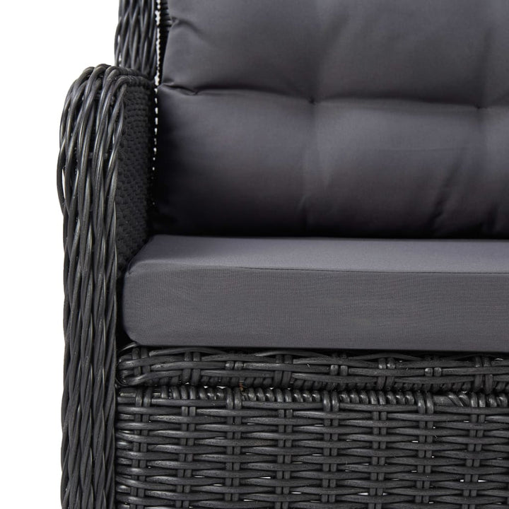 7-delige Tuinset poly rattan zwart - Griffin Retail