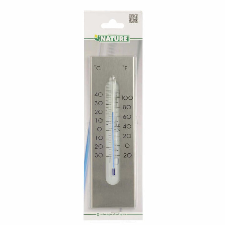 Nature Wandthermometer 7x1x23 cm aluminium