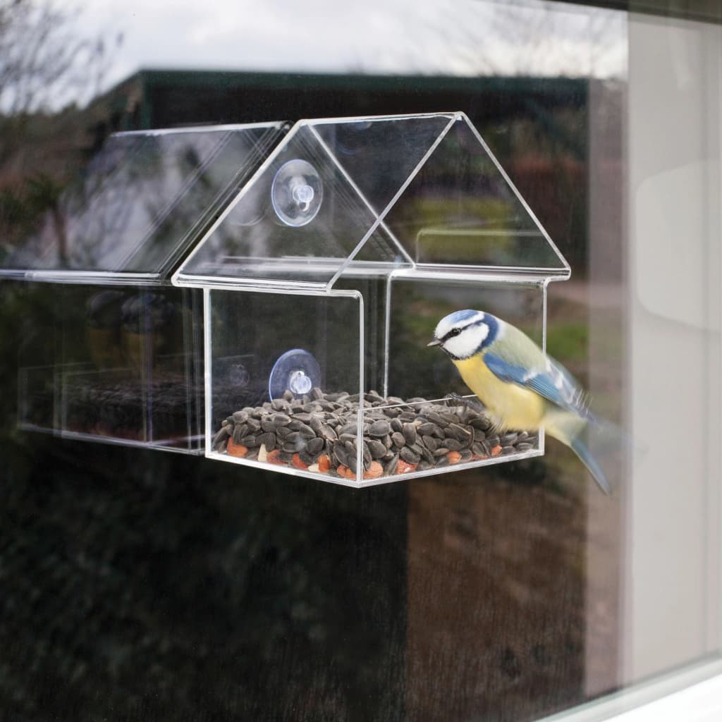 Esschert Design Voederhuisje voor het raam acryl 15x10x15,3 cm FB370