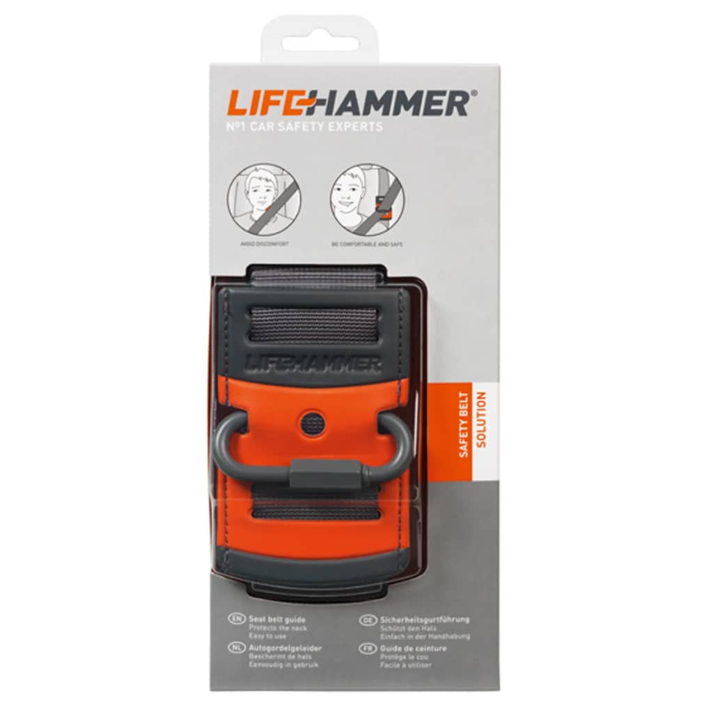 Lifehammer autogordelgeleider 110 mm zwart/rood