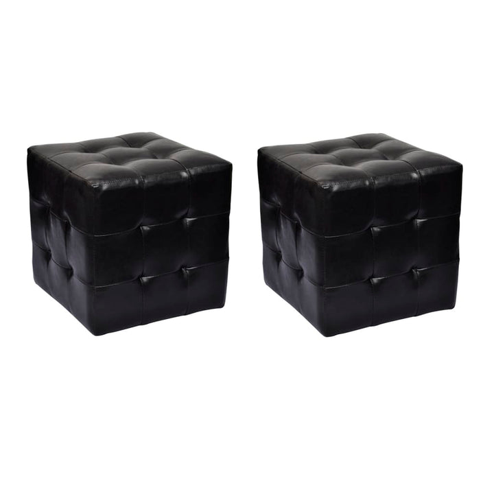 vidaXL Krukken 2 st kubusvormig zwart