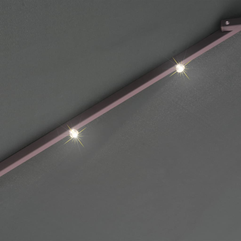 Zweefparasol met LED-verlichting en metalen paal 300 cm groen