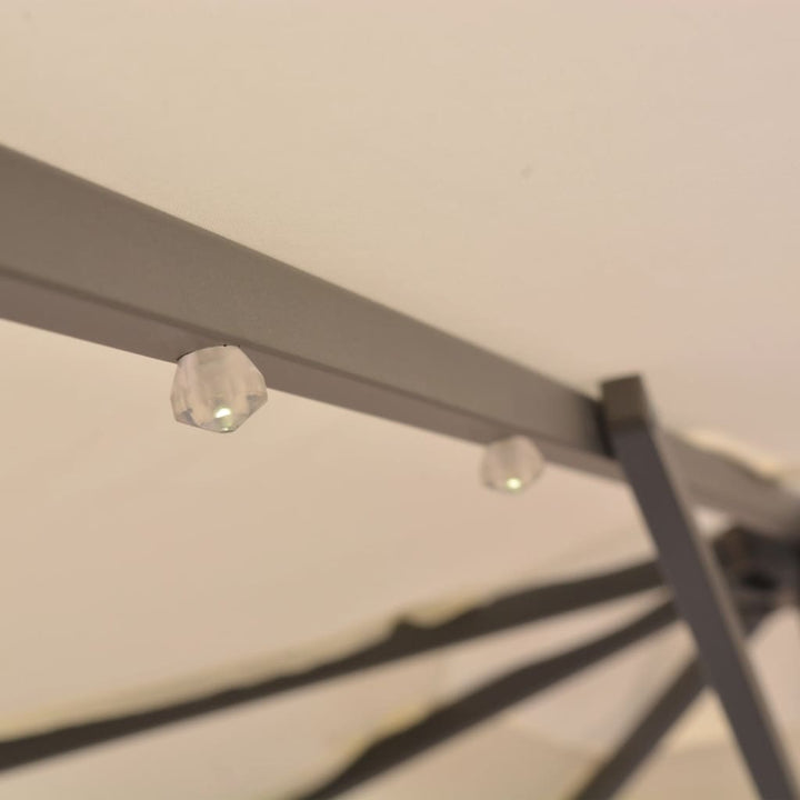Zweefparasol met LED-verlichting en metalen paal 300 cm zand