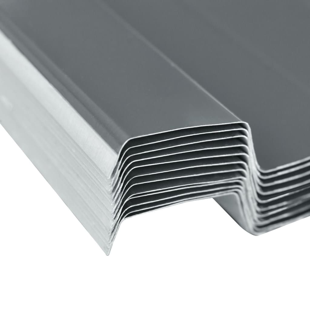 Dakpanelen gegalvaniseerd staal grijs 12st