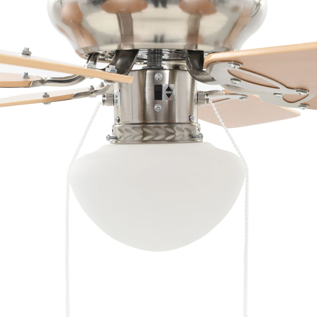 Plafondventilator met lamp 82 cm lichtbruin