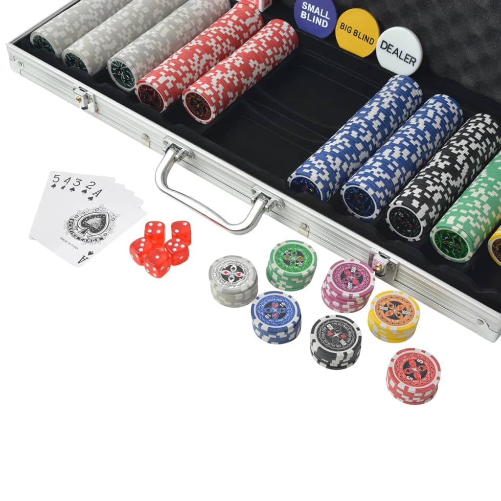 Pokerset met 500 chips aluminium