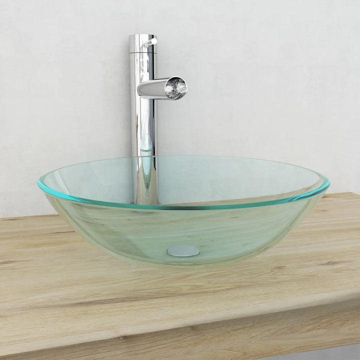 Wasbak gehard glas 42 cm transparant