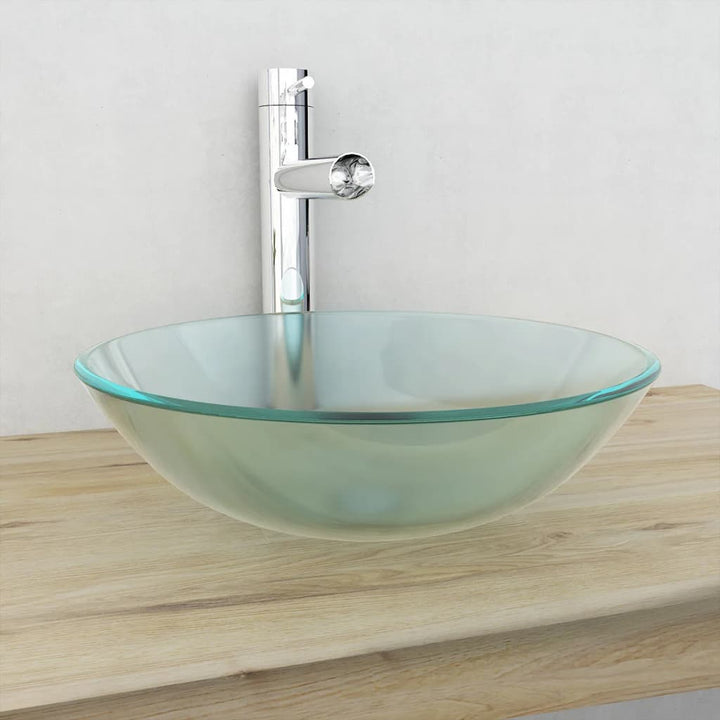 Wasbak gehard glas 42 cm matglas