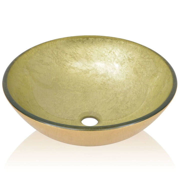 Wasbak gehard glas 42 cm goud