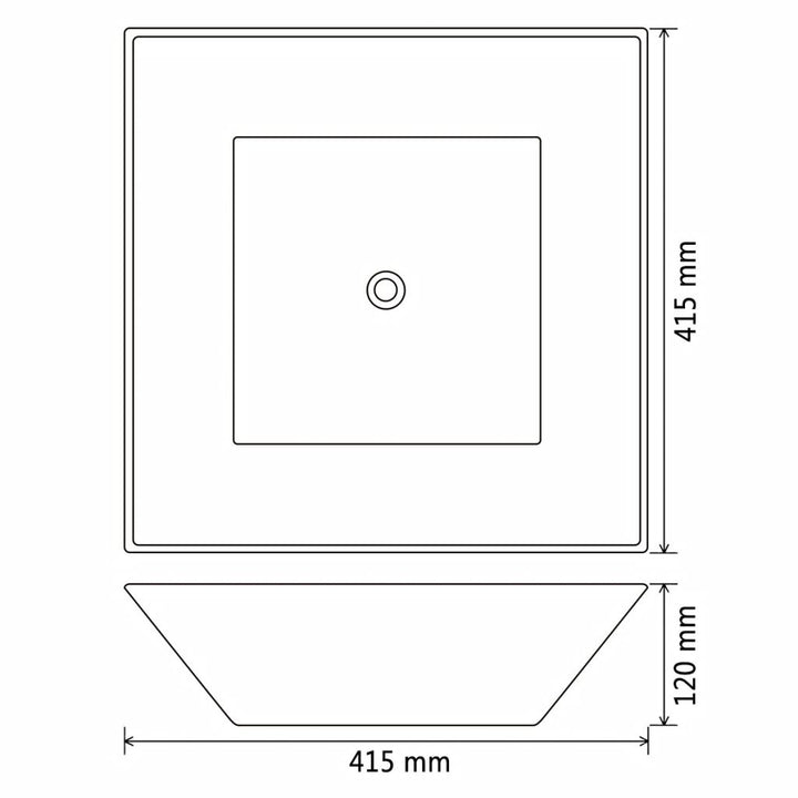 Wastafel vierkant wit 41,5x41,5x12 cm keramiek