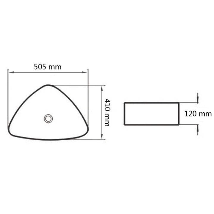 Wastafel driehoekig wit 50,5x41x12 cm keramiek