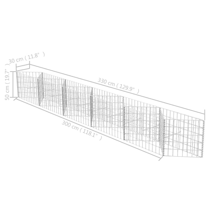 Gabion mand 300x30x50 cm gegalvaniseerd staal