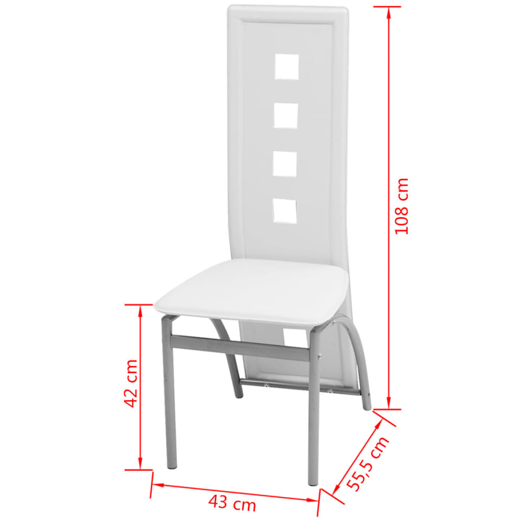 Eetkamerstoelen 4 st kunstleer wit