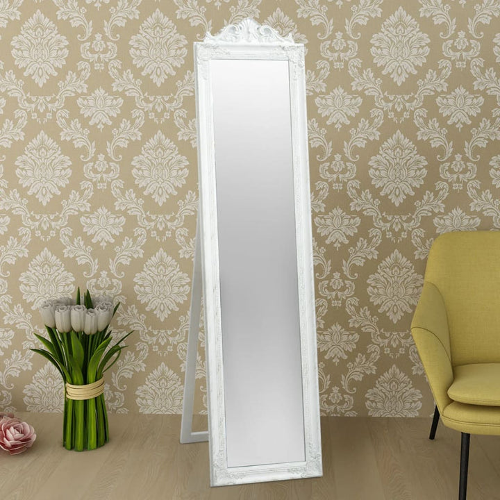 Spiegel vrijstaand barok stijl 160x40 cm wit
