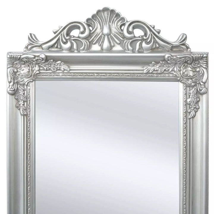 Vrijstaande spiegel Barok 160x40cm zilver