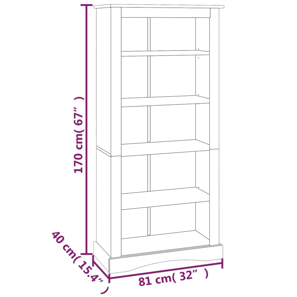 Boekenkast groenenhout met 5 planken Corona-stijl 81x29x170 cm