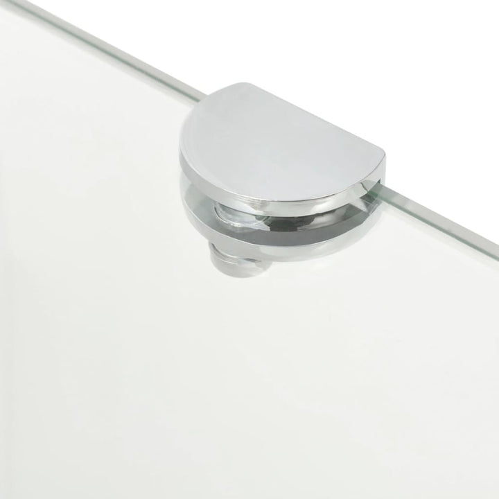 Hoekschap met chromen dragers transparant 45x45 cm glas