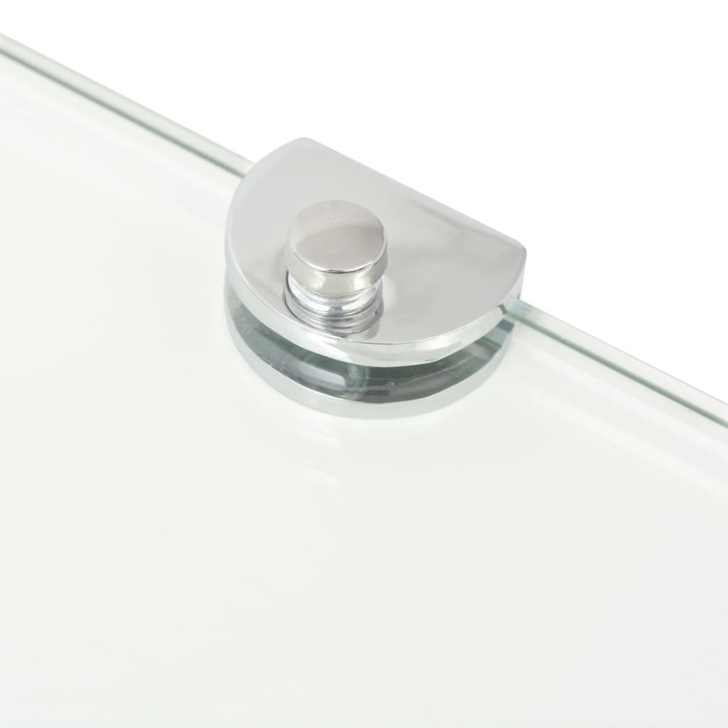 Hoekschap met chromen dragers transparant 45x45 cm glas