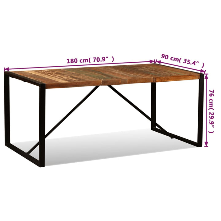 Eettafel 180 cm massief gerecycled hout