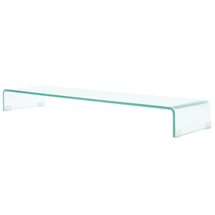 TV-meubel/monitorverhoger transparant 110x30x13 cm glas