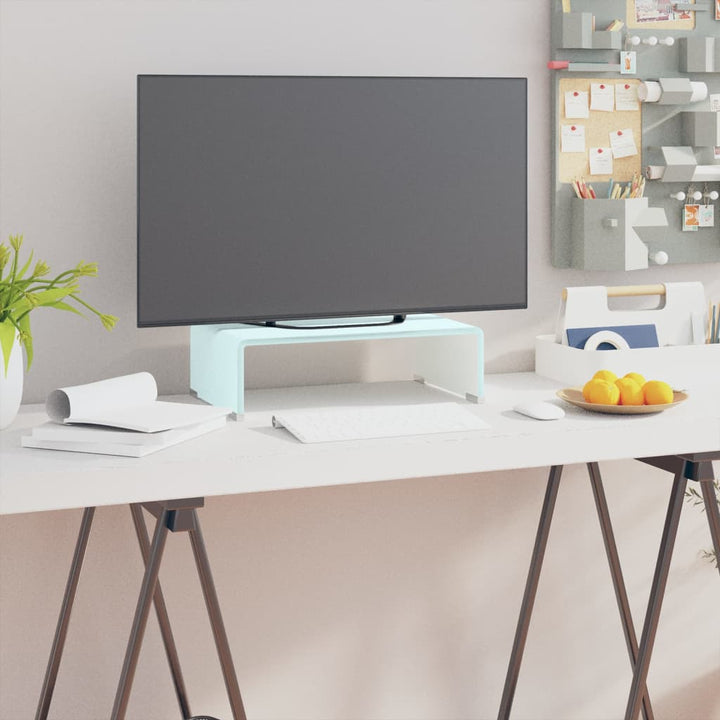Tv-meubel/monitorverhoger wit 40x25x11 cm glas