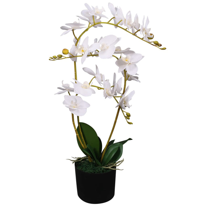 Kunstplant met pot orchidee 75 cm wit