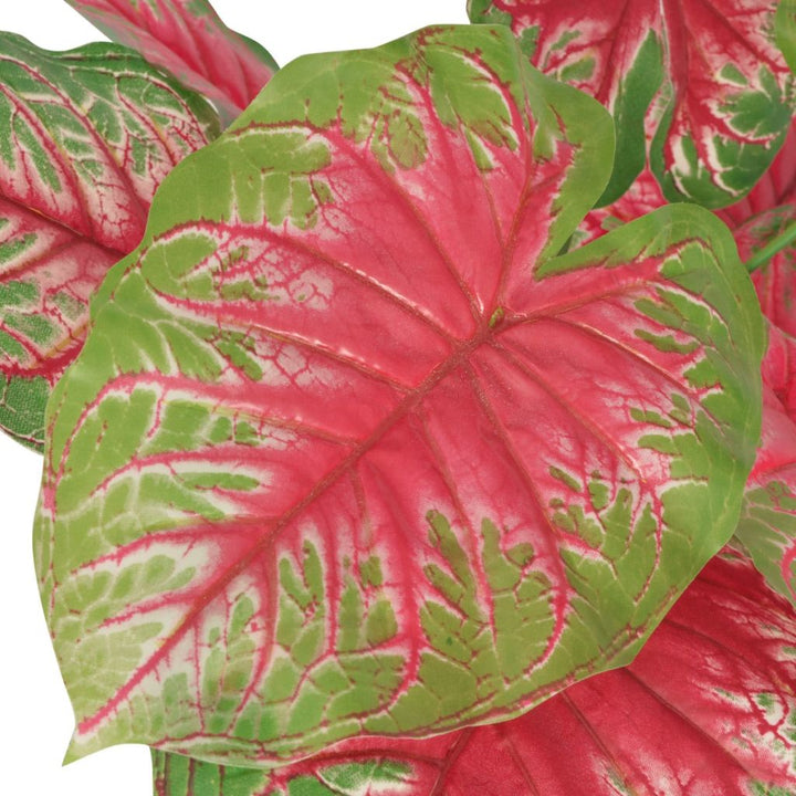 Kunst caladium plant met pot 70 cm groen en rood