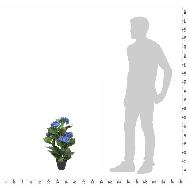 Kunst hortensia plant met pot 60 cm wit