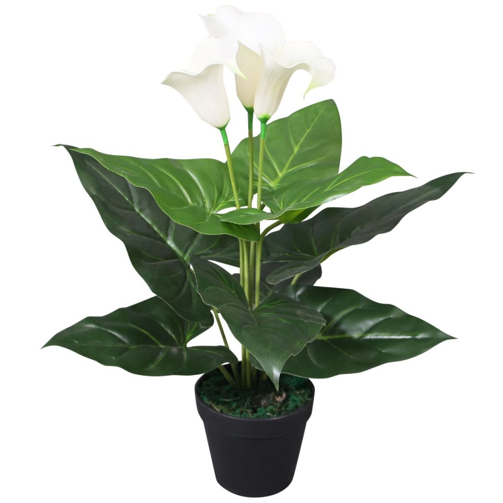 Kunst calla lelie plant met pot 85 cm wit