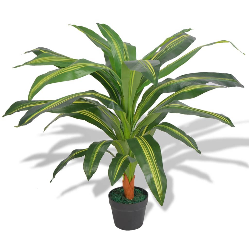 Kunst dracena plant met pot 90 cm groen