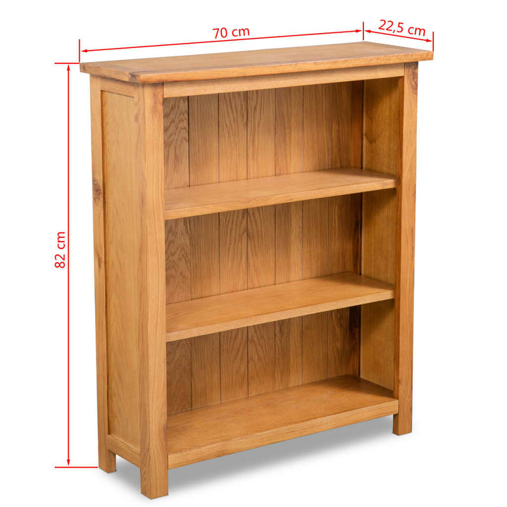 vidaXL Boekenkast met 3 schappen 70x22,5x82 cm massief eikenhout