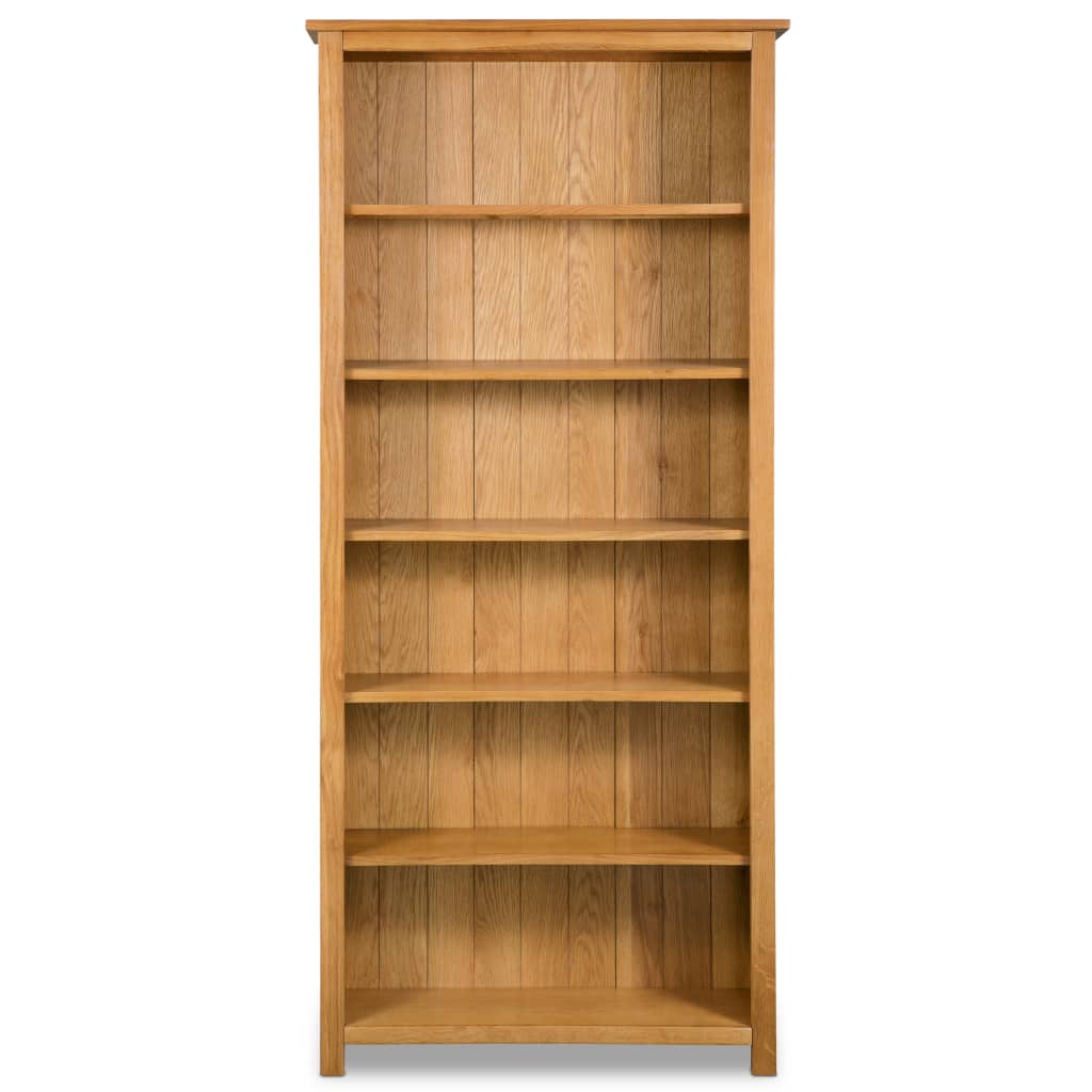 vidaXL Boekenkast met 6 schappen 80x22,5x180 cm massief eikenhout