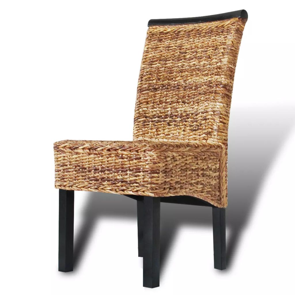 Eetkamerstoelen 4 st abaca en massief mangohout